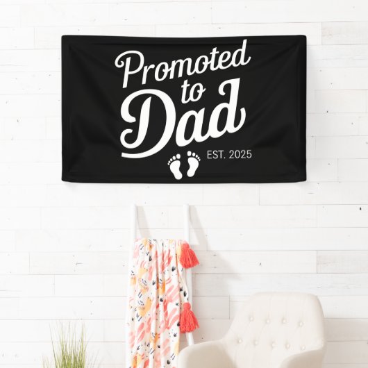 Benoemd tot papa EST 2025 Grappig Binnenkort papa Spandoek (Insitu)