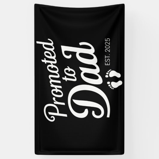 Benoemd tot papa EST 2025 Grappig Binnenkort papa Spandoek (Verticaal)