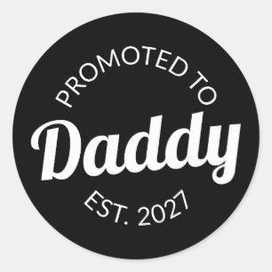 Benoemd tot papa vanaf 2027 Nieuwe papa baby showe Ronde Sticker