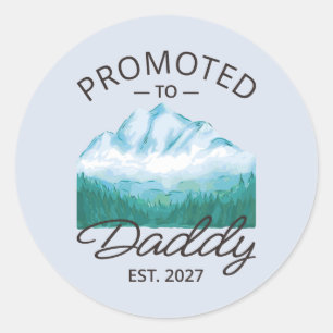 Benoemd tot papa Verwacht 2027 Nieuwe papa-aankond Ronde Sticker