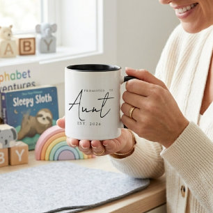 Benoemd tot tante Elegante Oprichtingsjaar Script Mok