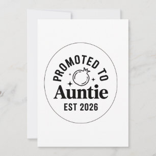 Benoemd tot Tante Est 2026, Nieuwe Tante Aankondig Feestdagenkaart