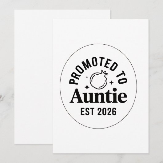 Benoemd tot Tante Est 2026, Nieuwe Tante Aankondig Feestdagenkaart (Voorkant / Achterkant)