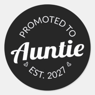Benoemd tot Tante Est 2027 Nieuwe Tante Ronde Sticker