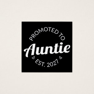 Benoemd tot Tante Est 2027 Nieuwe Tante Vierkante Visitekaartjes