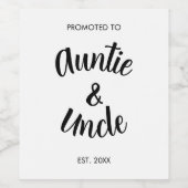 Benoemd tot Tante & Oom Opgericht Aangepaste Wijn Etiket (Enkel label)