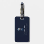 Benoemd Tropical Pineapple met bewerkbare achtergr Bagagelabel (Achterkant verticaal)