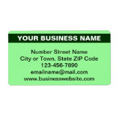 Benoemde bedrijfsnaam op lichtgroene verzending etiket (Voorkant)