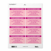 Benoemde bedrijfsnaam op roze verzendlabel (Full Sheet)