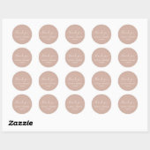 Benoemde Beige Toon Dank u bruiloft Ronde Sticker (Vel)