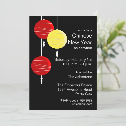 Benoemde Chinese lampions Kaart (Staand voorkant)