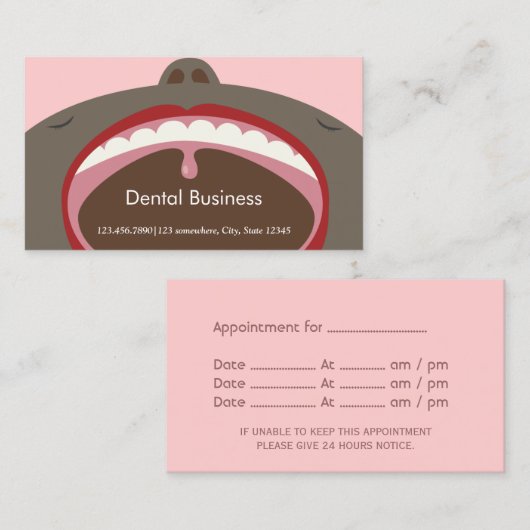 Benoeming als tandarts Afrikaanse Amerikaanse Cart Afsprakenkaartje (Voorkant / Achterkant)