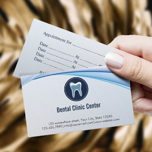 Benoeming als tandarts Modern Blue Dentist Afsprakenkaartje