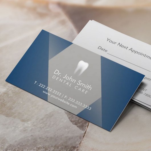 Benoeming als tandarts Modern Blue Dentist Afsprakenkaartje