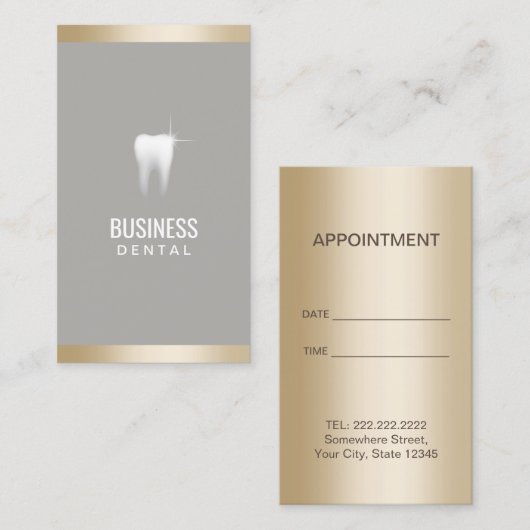 Benoeming als tandarts Moderne gouden grensgangste Afsprakenkaartje (Voorkant / Achterkant)