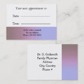 Benoeming artsen afsprakenkaartje (Voorkant / Achterkant)