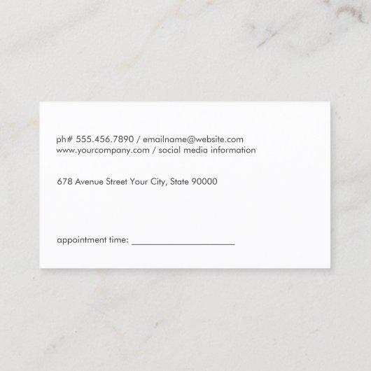 Benoeming Barber Pole Afsprakenkaartje (Achterkant)