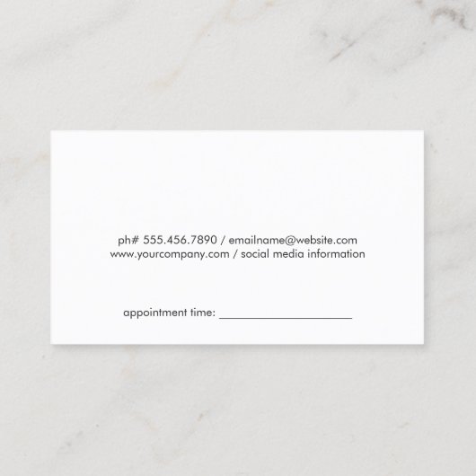 Benoeming Barber Pole Afsprakenkaartje (Achterkant)