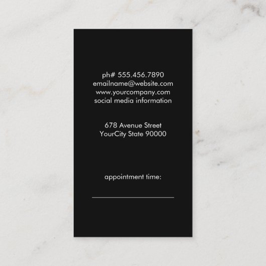 Benoeming Barber Pole Afsprakenkaartje (Achterkant)