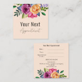 Benoeming Beige Bloemensalon Dermatoloog Afsprakenkaartje (Voorkant / Achterkant)