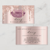 Benoeming Blush Sugar Lips Glitter Drips Makeup Afsprakenkaartje (Voorkant / Achterkant)