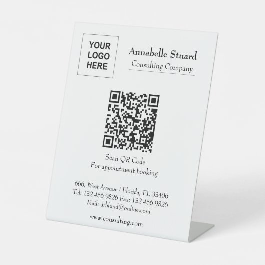 Benoeming boek QR code beroepsbedrijf Reclamebord Met Voetstuk (Voorkant)
