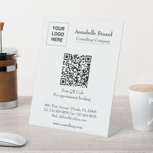 Benoeming boek QR code beroepsbedrijf Reclamebord Met Voetstuk (Insitu)