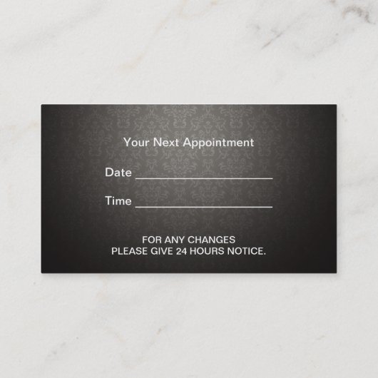 Benoeming Damask Vignette Afsprakenkaartje (Achterkant)