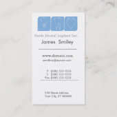 Benoeming Dentist Orale Zorg Implantaat Blauw Wit Afsprakenkaartje (Achterkant)