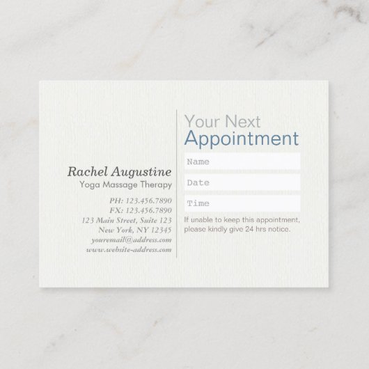 Benoeming door Yoga Meditation Instructor Class Pa Klantenkaartje (Achterkant)