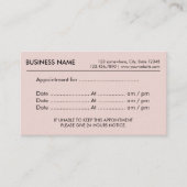 Benoeming Eenvoudige Blush Pink Herinder Afsprakenkaartje (Voorkant)