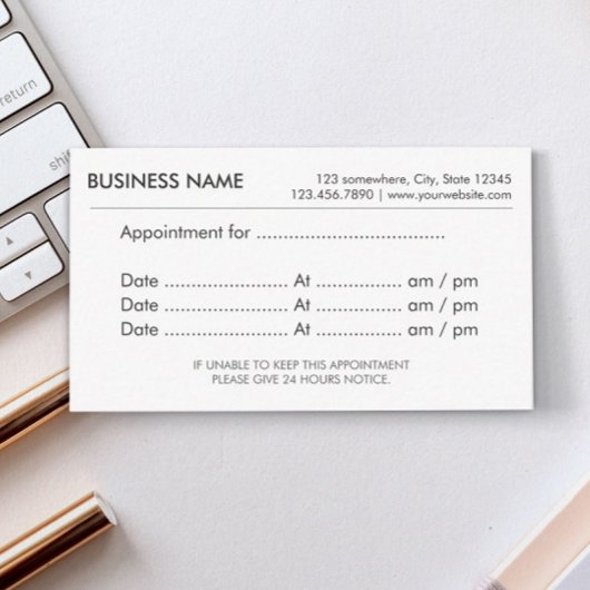 Benoeming Eenvoudige herinnering Afsprakenkaartje