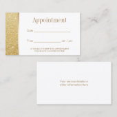 Benoeming Elegant Gold Glitter Modern Afsprakenkaartje (Voorkant / Achterkant)