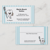 Benoeming en Visitekaartje van de tandarts Afsprakenkaartje (Voorkant / Achterkant)