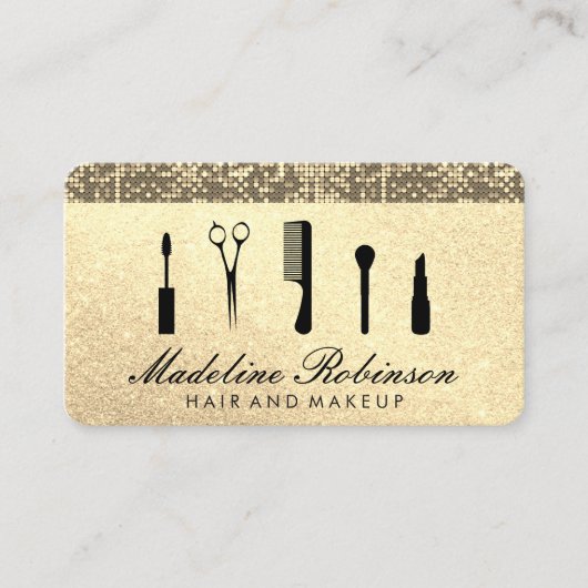 Benoeming Glitter en Sequin Afsprakenkaartje (Voorkant)