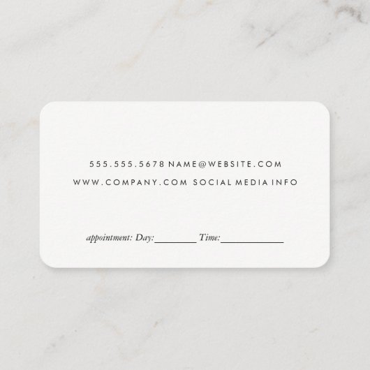 Benoeming Glitter en Sequin Afsprakenkaartje (Achterkant)