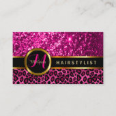 Benoeming Haarstylist Hot Pink Gold Glitter Afsprakenkaartje (Voorkant)