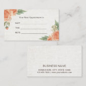 Benoeming Herinnering Vintage Floral Elegant Salon Afsprakenkaartje (Voorkant / Achterkant)