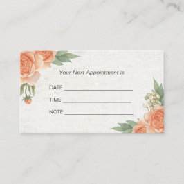 Benoeming Herinnering Vintage Floral Elegant Salon Afsprakenkaartje