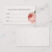 Benoeming Herinnering Vintage Floral Linen Afsprakenkaartje (Voorkant / Achterkant)