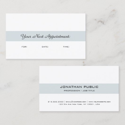 Benoeming Herinneringsherinnering legant handgesch Afsprakenkaartje (Voorkant / Achterkant)