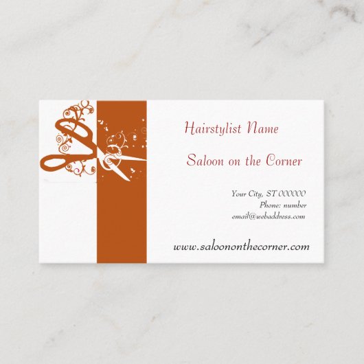 BENOEMING Klassieke schaar Salon Hair Stylist Afsprakenkaartje (Voorkant)
