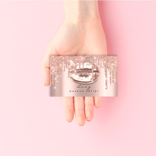Benoeming leidt Aangepaste Lips Glitter Drift Make Afsprakenkaartje