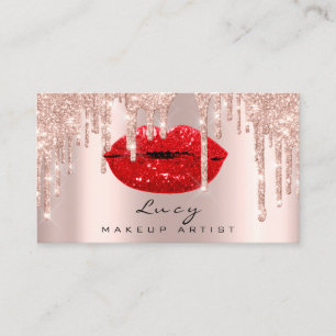 Benoeming leidt tot rode lips Glitter Drift Makeup Afsprakenkaartje