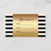 Benoeming Makeup Artist Red Lips Modern Stripes Afsprakenkaartje (Achterkant)