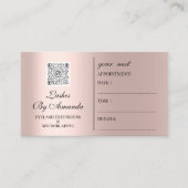 Benoeming Makeup Hair Logo Nails Roos QR Afsprakenkaartje (Voorkant)