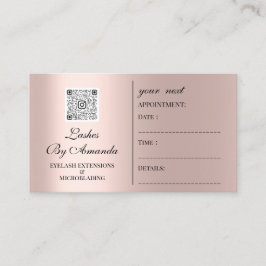 Benoeming Makeup Hair Logo Nails Roos QR Afsprakenkaartje