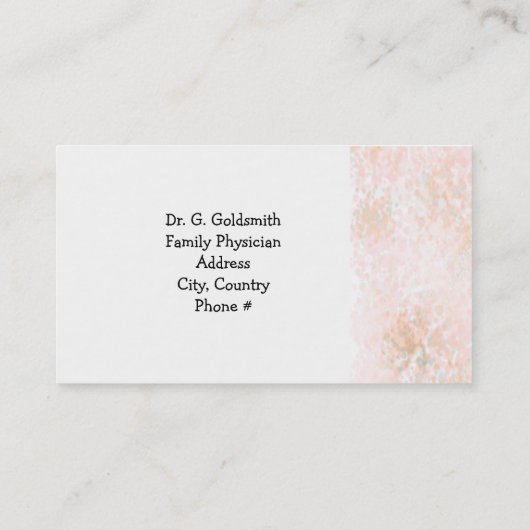 Benoeming marmer Peach specialist Afsprakenkaartje (Achterkant)