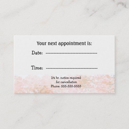 Benoeming marmer Peach specialist Afsprakenkaartje (Voorkant)