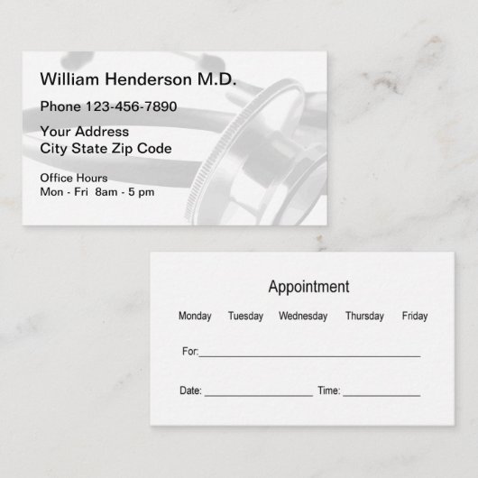 Benoeming medische arts visitekaartje (Voorkant / Achterkant)